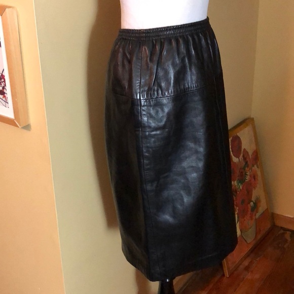 SIENA New York sz Medium Leather Black Elastic NEW - Picture 2 of 9